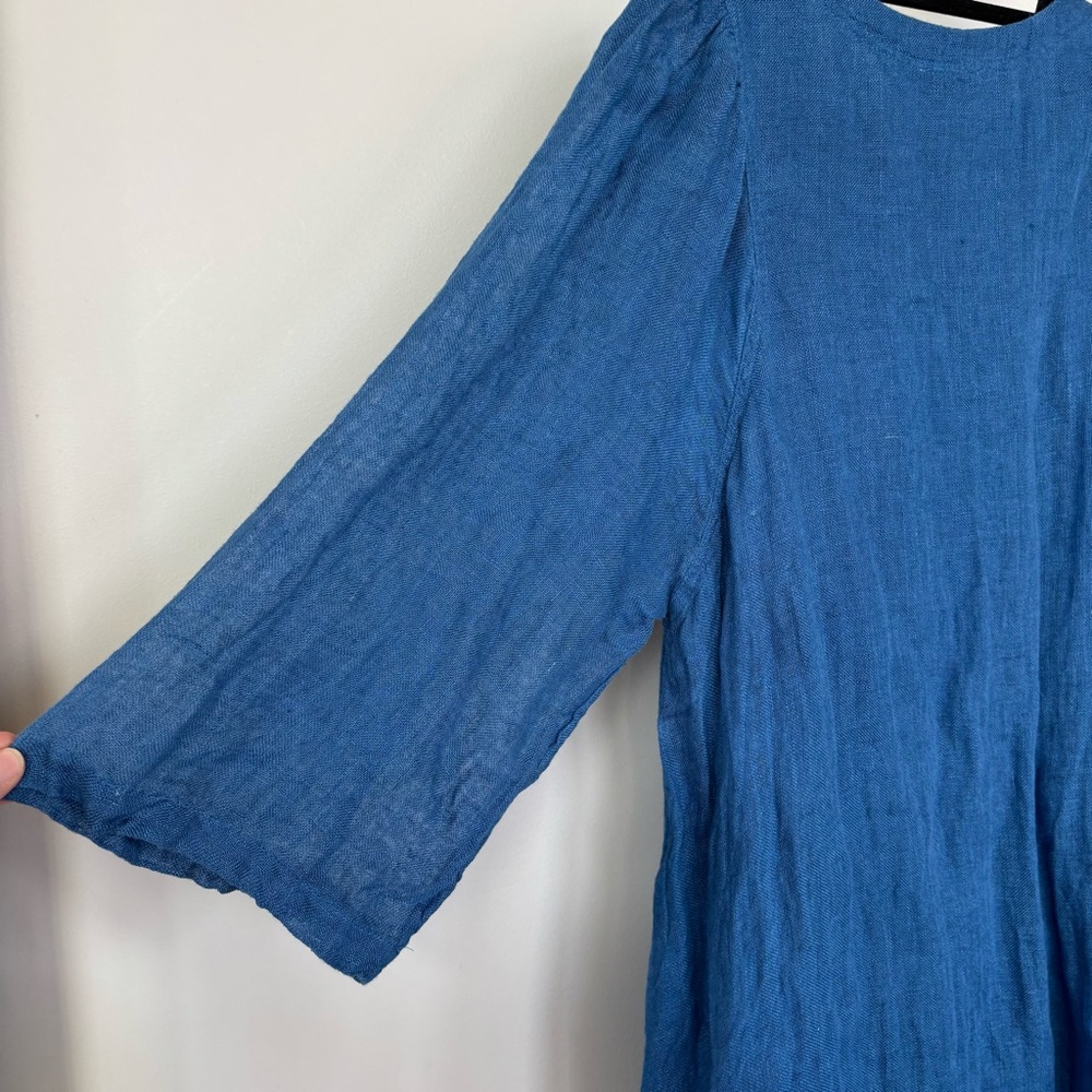 Sundance Indigo Blue Midi Gauze Wrap Dress - Picture 7 of 12